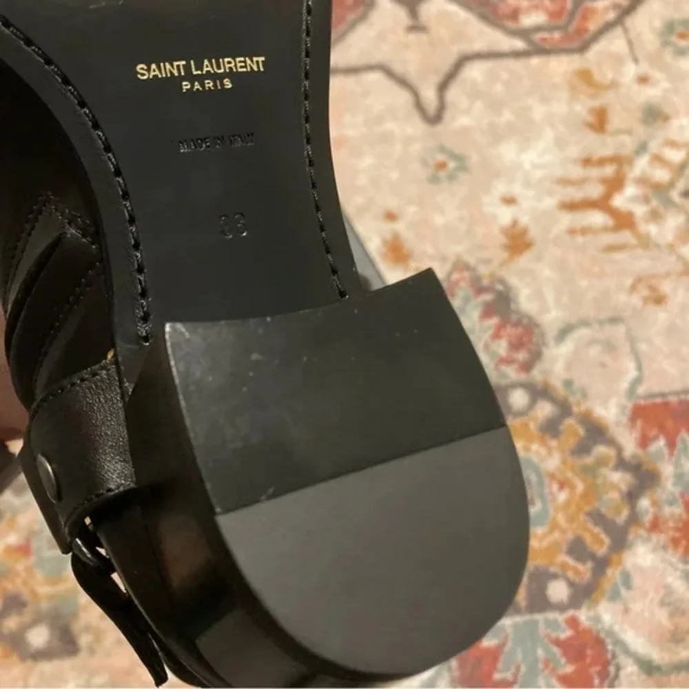 Saint Laurent Wyatt Short Strap Studded Boot - Picture 8 of 14
